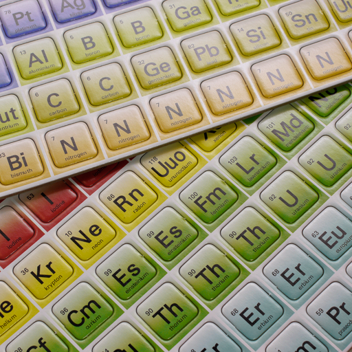 Elemensus - Word game based on the Periodic Table of Chemistry. Details of the playing tiles.